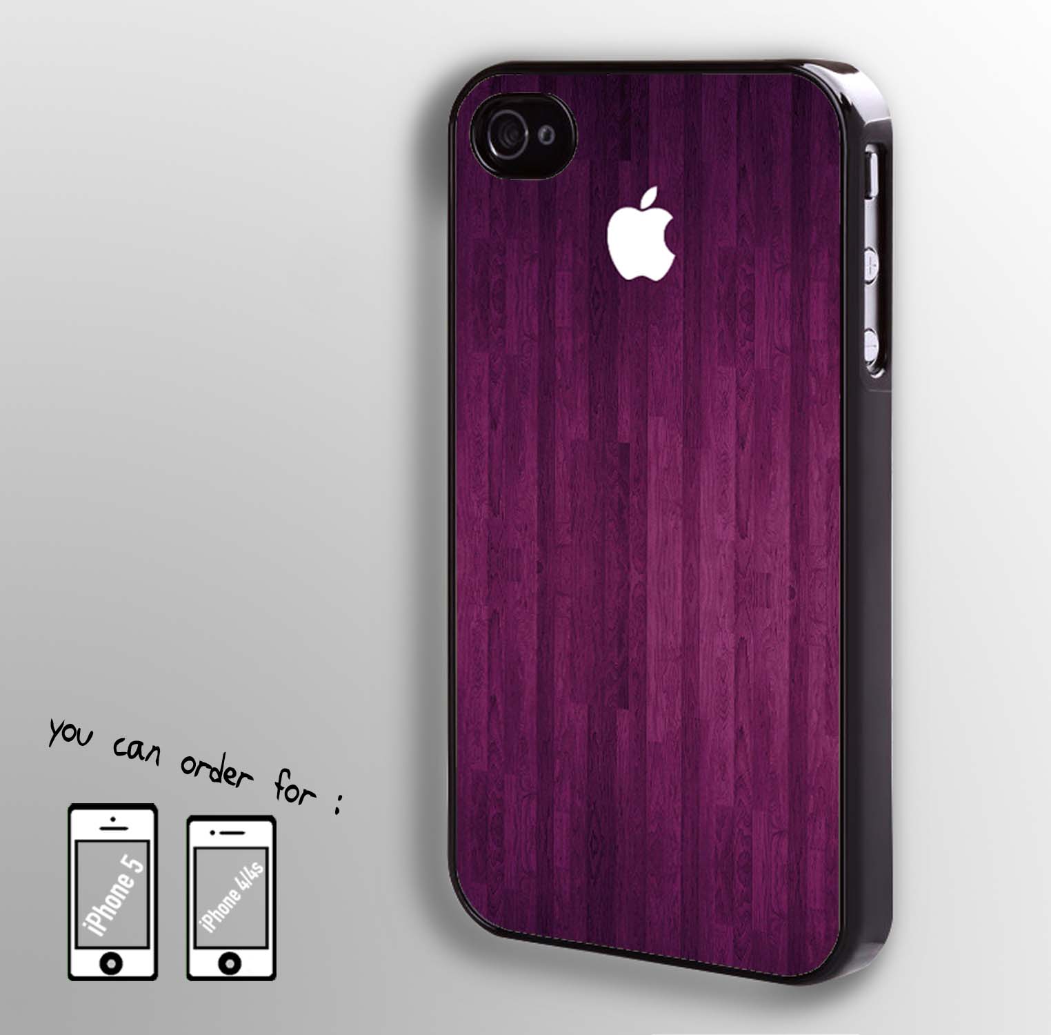 Wooden Case With Apple Logo Hard Case Cover For Iphone 4/4s Also